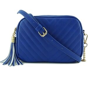 Amazon Royal Blue Quilted Crossbody Bag